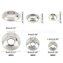 真鍮製スペーサービーズ  ディスク  プラチナメッキ  4~8x2.5~3.5mm  穴：1.6~3mm  100個/箱&nbsp;KK-PH0002-58