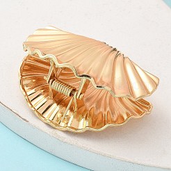メタルバンスクリップメタルヘアクリップ  女性のためのヘアアクセサリー  シェル形状  ゴールドカラー  36.5x57x29mm&nbsp;AJEW-M043-03G