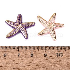 Absプラスチックペンダント  ヒトデのチャーム  ゴールドライン入り  ミックスカラー  20x23x3mm  穴：1.6mm  約1163個/500g&nbsp;PL-N007-23