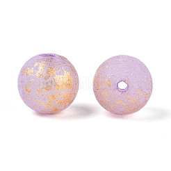 ペイントガラスビーズを焼く  ラウンド  金粉付き  プラム  8~8.5mm  穴：1.2~1.5mm  約1430個/1000g&nbsp;DGLA-N014-8mm-01E