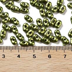 スプレー塗装された不透明なアクリルビーズ  ピーナッツ  濃い緑  6.5x4x3mm  穴：1.2mm  約10000個/500g&nbsp;MACR-K359-12B