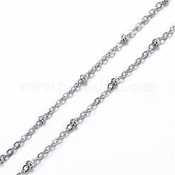 変色しにくい304ステンレススチールアズキチェーンネックレス  カニカン付き  ステンレス鋼色  17.91インチ（45.5cm）  1.5mm&nbsp;NJEW-P147-06P