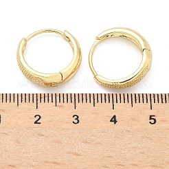 テクスチャー加工を施した真鍮フープピアス  ラックめっき  鉛フリー＆カドミウムフリー  長持ちメッキ  18KGP本金メッキ  17x5mm&nbsp;EJEW-Z102-20G