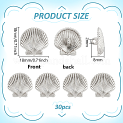 30Pcs 1-Hole Alloy Shank Buttons&nbsp;BUTT-PH0001-80P