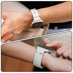 6Pcs 2 Styles Alloy & Glass Beaded Decorative Rings for Smartwatch Band&nbsp;AJEW-CP0009-95