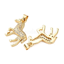Brass Micro Pave Cubic Zirconia Pendants&nbsp;KK-K408-57G-01