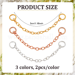6個 3スタイル スターリングシルバー チェーン付き  ミックスカラー  28~30mm  2個/スタイル&nbsp;STER-ME0001-45