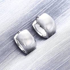 真鍮製フープピアス  ラックめっき  長持ちメッキ  鉛フリー＆カドミウムフリー  プラチナ  14x8.5mm&nbsp;EJEW-Q015-21C-P