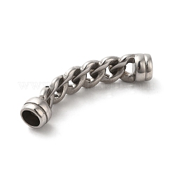 304ステンレススチールコードエンド  エンドクラスプ  アンティークシルバー  46x10x12mm  穴：6mm&nbsp;STAS-P325-07P