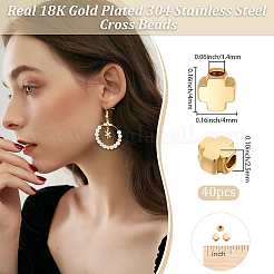 40Pcs 304 Stainless Steel Beads&nbsp;STAS-BBC0011-14