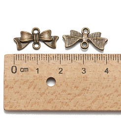 蝶結び合金リンクコネクター  カドミウムフリー＆ニッケルフリー＆鉛フリー  アンティークブロンズ  20x10x3mm  穴：2mm&nbsp;LS-EA11930Y-AB