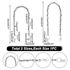 2Pcs 2 Style Zinc Alloy Skull Link Chain Waist Belt&nbsp;AJEW-AR0001-75