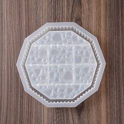 ポリゴン ジュエリー トレイ食品グレードのシリコン型  レジン型  収納ボックス作りに  ホワイト  181x193x26mm&nbsp;DIY-D074-02