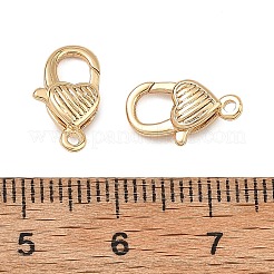 シェグレース 真鍮製ロブスタークラスプ  ハート  カドミウムフリーと鉛フリー＆ニッケルフリー  18KGP本金メッキ  13x7x4mm  穴：1.2mm&nbsp;XGRQ58221-767G