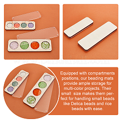 2Pcs 2 Styles 4/8 Slots Rectangle Wood Beads Display Case with Magnetic Lid&nbsp;ODIS-PH0001-73