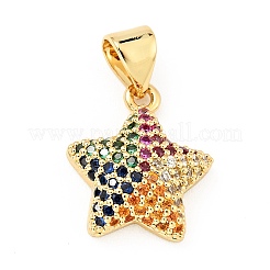 Brass Micro Pave Cubic Zirconia Pendants&nbsp;KK-E015-09G-04