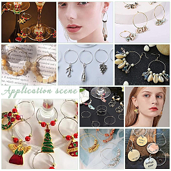 60Pcs 2 Styles Brass Hoop Earrings Findings&nbsp;KK-UN0002-43