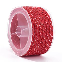 ポリエステル編組コード  ジュエリー作りビーズクラフト用  レッド  2mm  約21.87ヤード（20m）/ロール&nbsp;OCOR-I006-B01-10