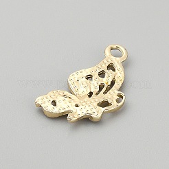 合金エナメルチャーム  ラインストーン付き  バタフライチャーム  ブラック  25x14.5x2.8mm  穴：2.4mm&nbsp;FIND-TAC0035-22G-01