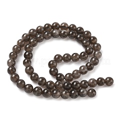 天然石スモーキークォーツビーズ連売り  グレードAB  ラウンド  6.5mm  穴：1mm  約63~64個/連  15~15.20''（38.1~38.6センチメートル）&nbsp;G-G184-A04-02