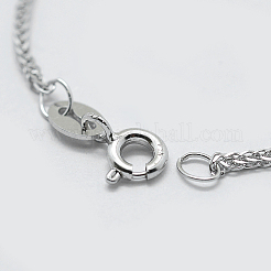 Anti-Tarnish Rhodium Plated 925 Sterling Silver Chain Necklaces&nbsp;STER-F039-45cm-02P