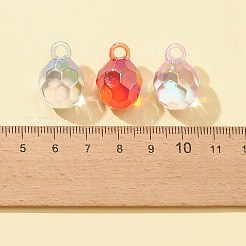 クリアアクリルパーツ  ABカラーメッキ  多面カット  ラウンド  ミックスカラー  21x14x14mm  穴：3mm&nbsp;MACR-FS0001-52