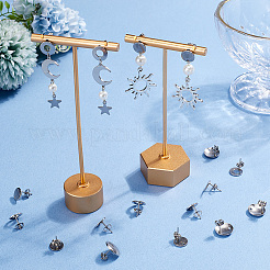 60Pcs 3 Style 304 Stainless Steel Stud Earring Findings&nbsp;STAS-SP0001-57