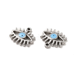 304ステンレススチールエナメルチャーム  ナザールボンジュウのチャーム  ステンレス鋼色  12.5x13x2mm  穴：1mm&nbsp;STAS-Q001-25P