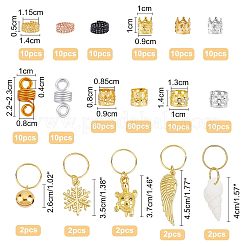 ねじれたヘアコイルドレッドビーズ  合金ペンダント付き  合金は近いがはんだ付けされていない丸カン付き  混合形状  ミックスカラー&nbsp;FIND-NB0001-58