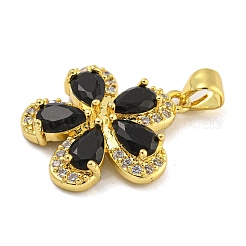 Rack Plating Brass Micro Pave Cubic Zirconia Pendants&nbsp;KK-G513-93G-03