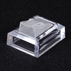 正方形のアクリルリングが表示されます  透明  3.6x3x2.2cm&nbsp;RDIS-O001-03
