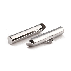 変色しない304ステンレススチール製スライドエンドクラスプチューブ  スライダエンドキャップ  ステンレス鋼色  20x6x4mm  穴：3.5mm  内径：3mm&nbsp;STAS-C044-08B-P