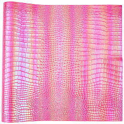 クロコダイル柄PUレザー生地  クラフト用品  淡いバイオレットレッド  1350x298x1mm&nbsp;DIY-WH20062-47D