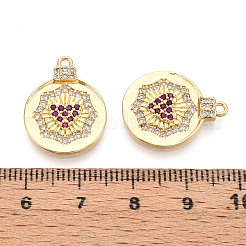 Brass Micro Pave Cubic Zirconia Pendants&nbsp;KK-N265-32G