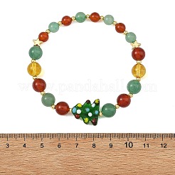 Handmade Lampwork Christmas Tree Bracelets&nbsp;BJEW-TA00755