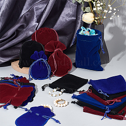 48Pcs 12 Styles Rectangle Velvet Drawstring Pouches&nbsp;TP-NB0001-49
