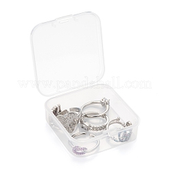 6Pcs 6 Style Brass Micro Pave Cubic Zirconia Solitaire Rings&nbsp;RJEW-LS0001-13P