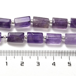 天然石アメジストビーズ連売り  シードビーズで  多面カット  コラム  8.5~11x5.5~6.5mm  穴：1mm  約14~15個/連  7.48''（19センチメートル）&nbsp;G-N327-06-18
