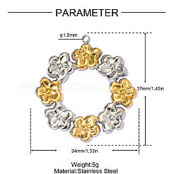 304 Stainless Steel Pendants&nbsp;STAS-OY013-56GP