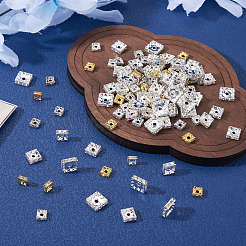 200Pcs 5 Styles Brass Rhinestone Spacer Beads&nbsp;KK-TA0003-39