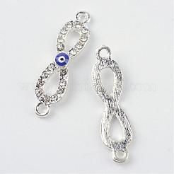 Alloy Rhinestone Evil Eye Links connectors&nbsp;ALRI-Q065-39S