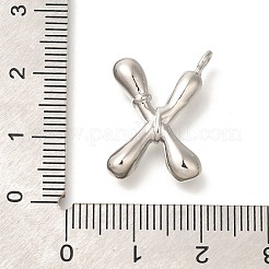 ラックメッキ真鍮チャーム  カドミウムフリー＆鉛フリー  文字a~zのチャーム  文字x  21x15x5mm  穴  2mm&nbsp;KK-I722-08P-X