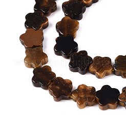 天然石タイガーアイビーズ連売り  スター  5.5~6x6~6.5x2~3mm  穴：0.7~0.8mm  約63~65個/連  14.76~15.16インチ（37.5~38.5cm）&nbsp;G-N257-24A-03