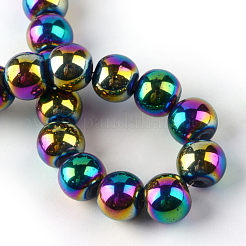 Electroplate Transparent Glass Beads Strands&nbsp;EGLA-Q062-8mm-D02