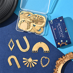 24Pcs 12 Styles Brass Filigree Joiners Links & Pendants&nbsp;KK-SC0006-83