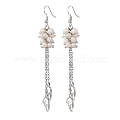 Natural Persian Jade Wing Dangle Earrings&nbsp;EJEW-JE06728-01