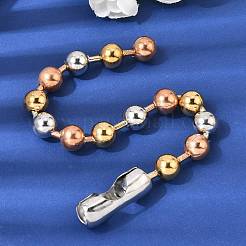 304 Stainless Steel Round Beaded Bracelets for Women Men&nbsp;BJEW-K240-10A