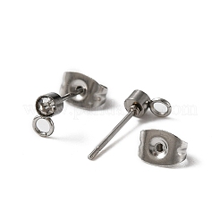 304 Stainless Steel Stud Earrings Findings&nbsp;LS-STAS-WH0029-44A-P