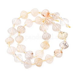 Natural Gold Rutilated Quartz Caraved Beads Strands&nbsp;G-H339-A02-01