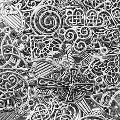 100Pcs 10 Styles Irish Tibetan Style Alloy Pendants&nbsp;TIBEP-CJ0002-10